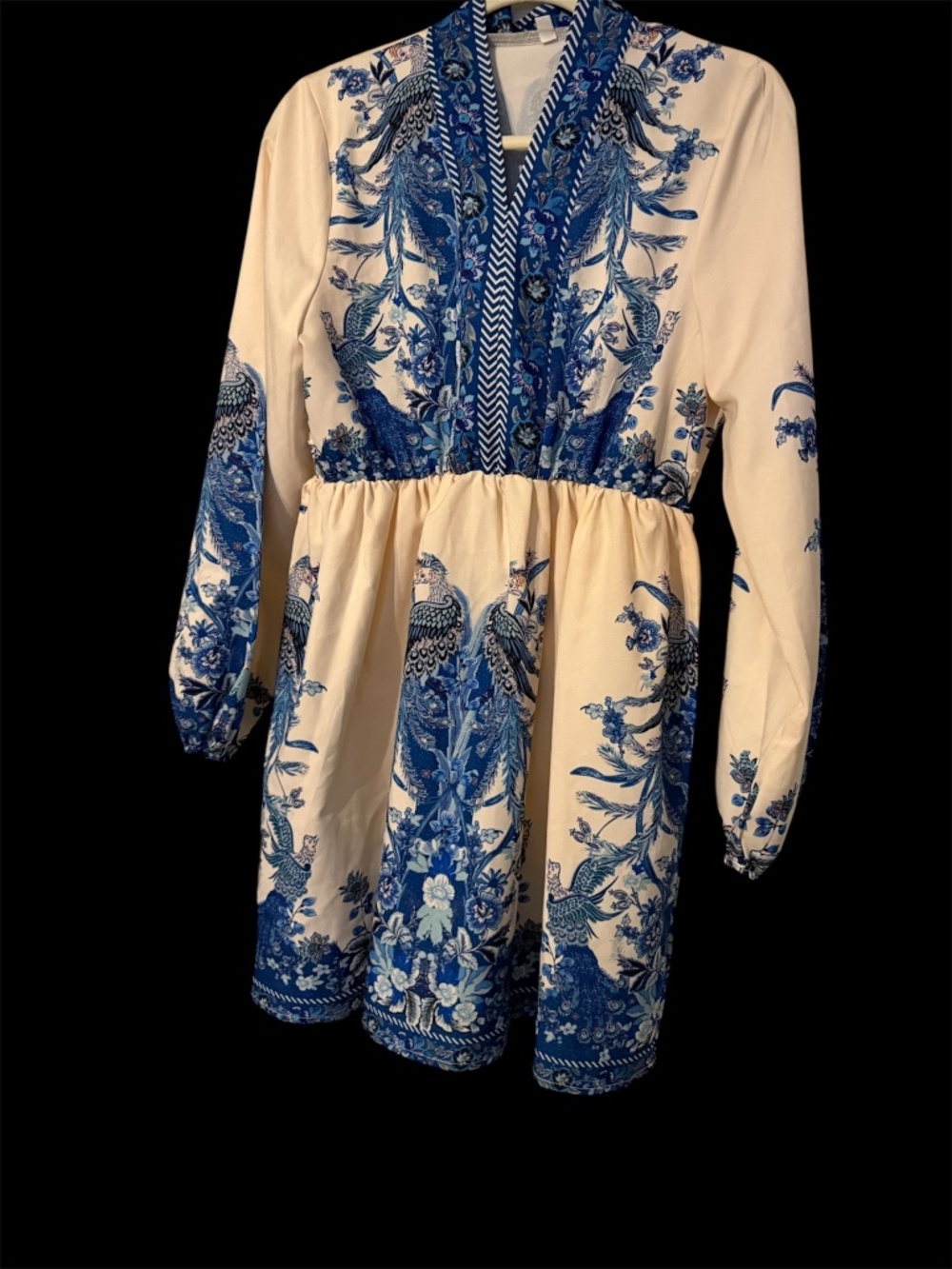Blue & Cream Dress (Medium)